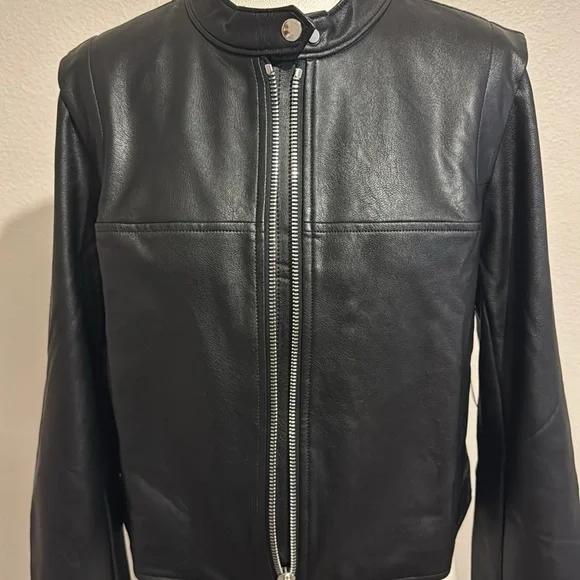 SPANX II Moto Luxe Black Leather Jacket